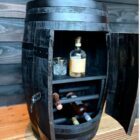 kast 110 liter deurtjes wijnrek + plank zwart