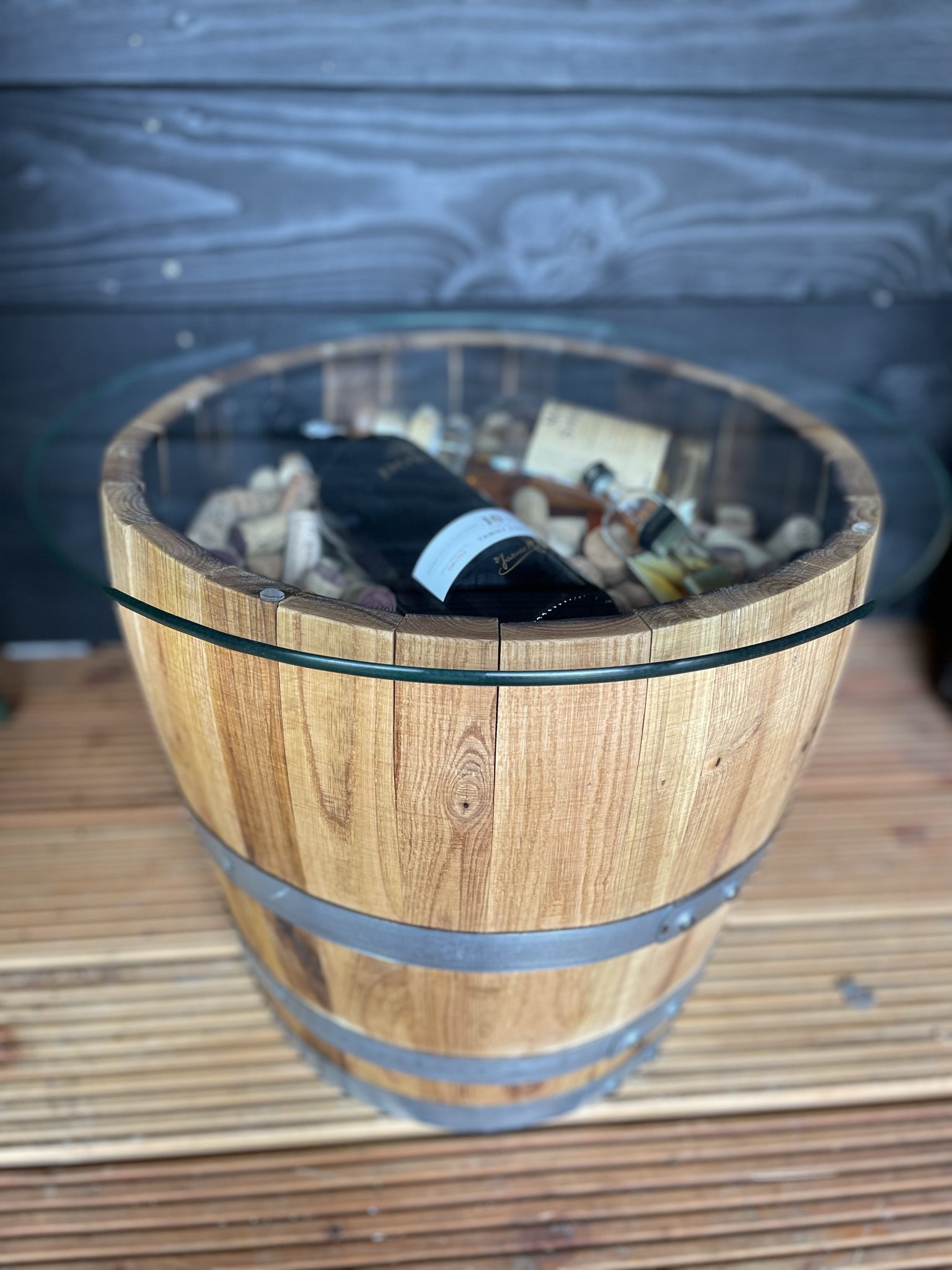 Salontafel van 60 liter wijnvat