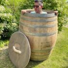 Dompelbad 450 liter (gebruikt) eikenhout wijnvat
