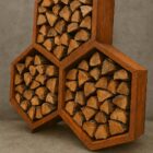 Haardhout opslag Cortenstaal Hexagon