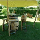 Barkruk van Eiken wijnvat duigen