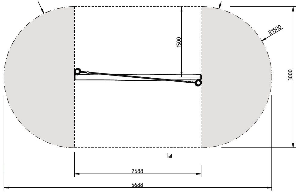 Robinia Loopbalk met touw - EN 1176 gekeurd voor openbaar gebruik