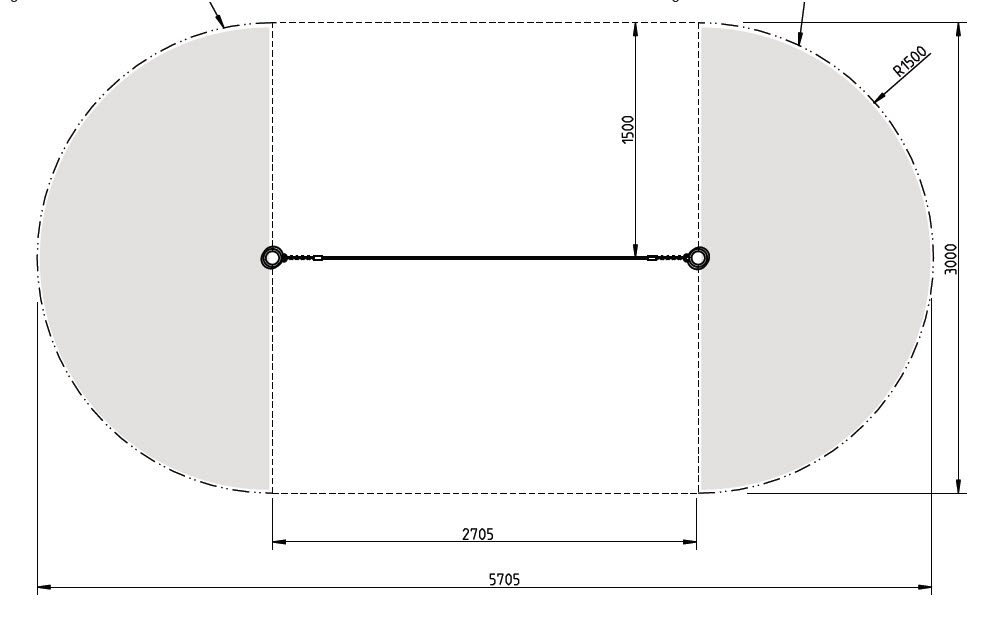 Robinia looptouw - EN 1176 gekeurd voor openbaar gebruik